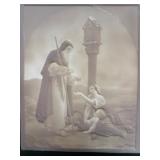 Belleek Porcelain The Alms Giver Lithophane