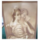 Belleek Porcelain Ladies with Fan Lithophane