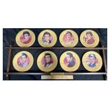 8 Elvis Presley Decor Plates w COAs, Display Rack