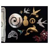 11 Assorted Pins - Smithsonian Birds, Wm. Spear +