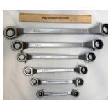 6 Ratcheting Wrenches w Double Box Ends