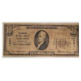 1929 $10 Currency Note Aberdeen, WA