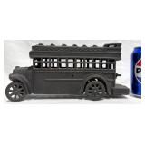 Vintage Cast Iron Double Decker Bus