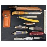 10 Vintage Knives & Straight Razor