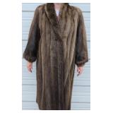 Vintage Full Length Beaver Fur Coat Sz XL