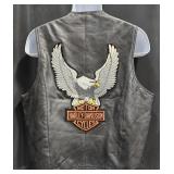 Harley-Davidson Sz XL Leather Vest w Pins