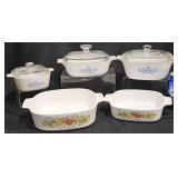 5 Vntg Corningware Dishes - Cornflower +