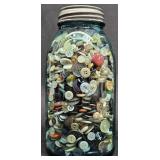 Vintage Ball Mason Jar w Assorted Vintage Buttons