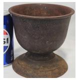 Antique Cast Iron Mortar Pestle Pot Urn