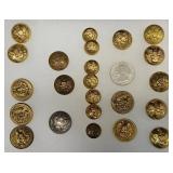 Assorted Vintage Military Buttons w Eagle