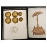 Post Civil War GAR Buttons & Cleveland Medal