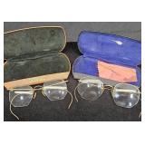 2 Antique 12KT Gold-Filled Rimless Eyeglasses