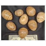 8 Banded Polished Aragonite Egg Stones