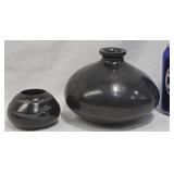 2 Blackware Pottery Art Vases
