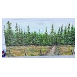 Original Forest & Path Sceneï¿½Painting by Blue Bond