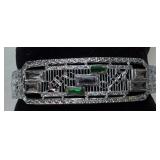 1920's Art Deco Filigree Rhinestone Bracelet