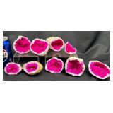 9 Hot Pink Sugar Quarts Geodes