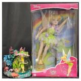 Disney Porcelain Tinker Bell Doll & Snow Globe