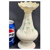 Belleek Porcelain Shamrock Pattern Island Bud Vase