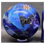 Hand-Blown Art Glass Float, Signed 2006