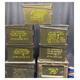 7 Metal Military Ammunition Boxes