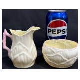 Belleek Porcelain Lily Creamer & Sugar Set