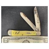 Case XX Yellow Trapper Knife w Engraving