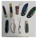 9 Pocket Knives w Various Brands & Designs