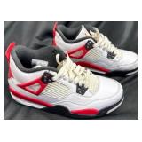Air Jordan 4 Retro Red Cement Sneakers Sz 5.5Y