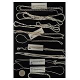 Silver Necklaces 18-30' w Various Styles 4.1 oz