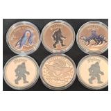 6 Mythical Creature 1-oz .999 Copper Rounds