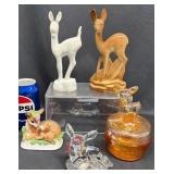 5 Glass & Ceramic Deer Figurinesï¿½ - Fenton+