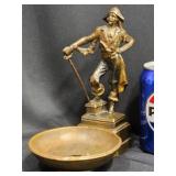 Antique Paul Herzel Bronze-Clad Pirate Ashtray