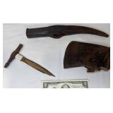 3 Rustic Tools - Tue Blue Axe Head, RR Pick +