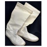 White Frye Paige Huarache Flat Boots Sz 5.5B