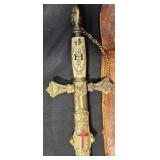 Antique Masonic Knights Templar Sword Leather Case