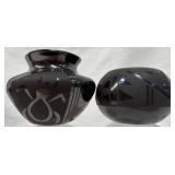 2 Blackware Art Pottery Pieces - Santa Clara