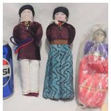 3 Handcrafted Native American Cloth Souvenir Dolls