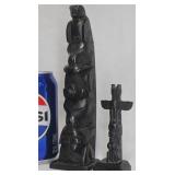 2 Haida Argillite Replica Carved Totems