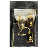 Austrian Crystal Earrings & Pendant, Flower Design