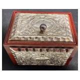 Vintage Italian Trinket Jewelry Box w Sterling