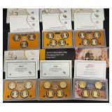 6 U.S. Mint Presidential $1 Coin Proof Sets w COA
