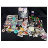 Huge Lot of Fishing Line, Weights, Connectors+