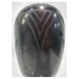 Small Blackware Art Pottery Vase Geometric Design