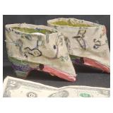 Pair Vintage Chinese Bound-Feet Lotus Shoes