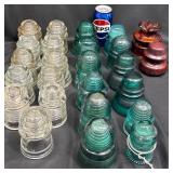 25 Vintage Insulators - Glass & Ceramic