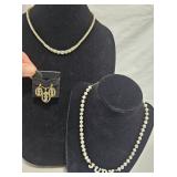2 Danbury Mint Necklaces & I Love You Jewelry Set