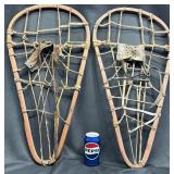 Antique Wooden Snowshoes for Decor Display