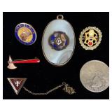 Masonic Jewelry Pins & Pendant Lot
