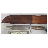 Mexican Bowie Knife w Eagle Head Pommel, Sheath
